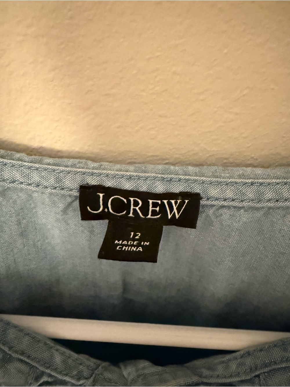 J. Crew Ruffle Chambray Shirt - size 12 - Picture 2 of 5
